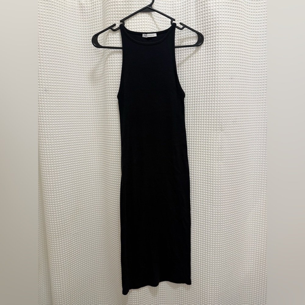 Zara Classic Black Midi Dress - Size Medium